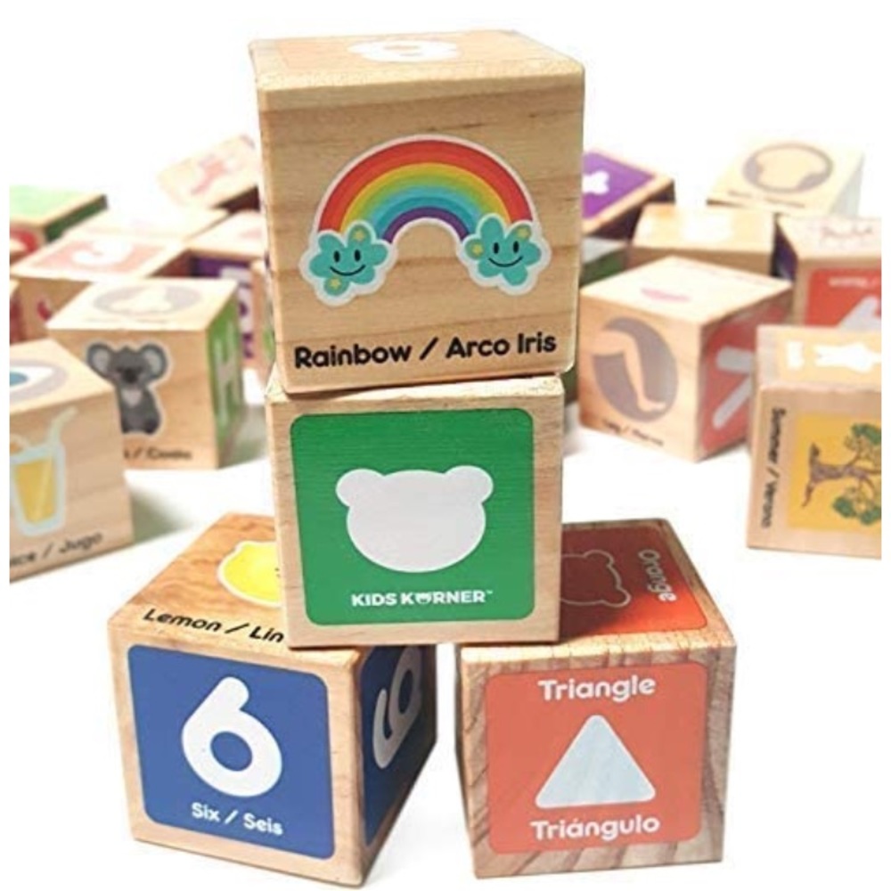 Bilingual English Spanish Learning Blocks NEW